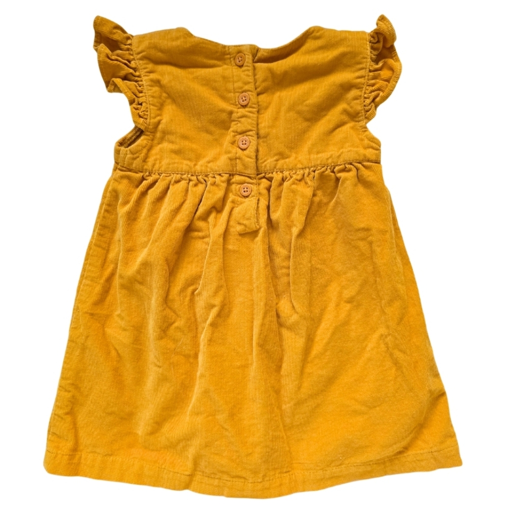 JoJo Maman Bebe Corduroy Dress Duck Embroidered Floral Toddler Girl 12-18m - Picture 4 of 5